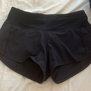 Lululemon black speed up shorts